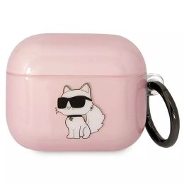Karl Lagerfeld Etui ochronne na słuchawki Karl Lagerfeld do Airpods 3 cover różowy/pink Ikonik Choupette
