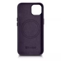 ICarer Etui na telefon iCarer Case Leather z naturalnej skóry do iPhone 14 Plus ciemnofioletowy (kompatybilne z MagSafe)