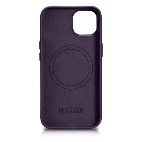 ICarer Etui na telefon iCarer Case Leather z naturalnej skóry do iPhone 14 Plus ciemnofioletowy (kompatybilne z MagSafe) ICarer Etui na telefon iCarer Case Leather z naturalnej skóry do iPhone 14 Plus ciemnofioletowy (kompatybilne z MagSafe)