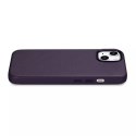 ICarer Etui na telefon iCarer Case Leather z naturalnej skóry do iPhone 14 Plus ciemnofioletowy (kompatybilne z MagSafe)