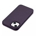 ICarer Etui na telefon iCarer Case Leather z naturalnej skóry do iPhone 14 Plus ciemnofioletowy (kompatybilne z MagSafe)