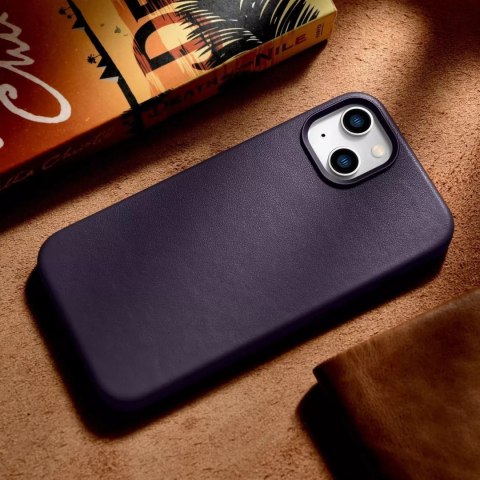 ICarer Etui na telefon iCarer Case Leather z naturalnej skóry do iPhone 14 Plus ciemnofioletowy (kompatybilne z MagSafe) ICarer Etui na telefon iCarer Case Leather z naturalnej skóry do iPhone 14 Plus ciemnofioletowy (kompatybilne z MagSafe)