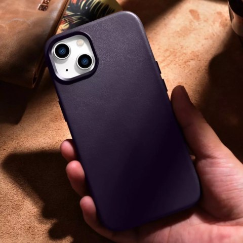 ICarer Etui na telefon iCarer Case Leather z naturalnej skóry do iPhone 14 Plus ciemnofioletowy (kompatybilne z MagSafe) ICarer Etui na telefon iCarer Case Leather z naturalnej skóry do iPhone 14 Plus ciemnofioletowy (kompatybilne z MagSafe)