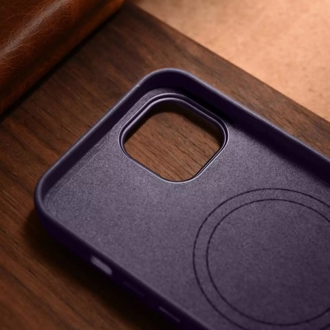 ICarer Etui na telefon iCarer Case Leather z naturalnej skóry do iPhone 14 Plus ciemnofioletowy (kompatybilne z MagSafe) ICarer Etui na telefon iCarer Case Leather z naturalnej skóry do iPhone 14 Plus ciemnofioletowy (kompatybilne z MagSafe)