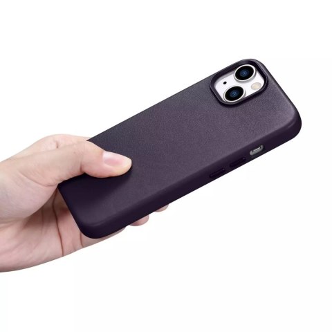 ICarer Etui na telefon iCarer Case Leather z naturalnej skóry do iPhone 14 Plus ciemnofioletowy (kompatybilne z MagSafe) ICarer Etui na telefon iCarer Case Leather z naturalnej skóry do iPhone 14 Plus ciemnofioletowy (kompatybilne z MagSafe)