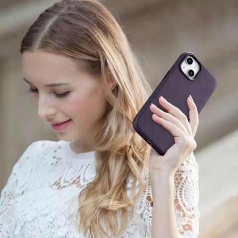 ICarer Etui na telefon iCarer Case Leather z naturalnej skóry do iPhone 14 Plus ciemnofioletowy (kompatybilne z MagSafe) ICarer Etui na telefon iCarer Case Leather z naturalnej skóry do iPhone 14 Plus ciemnofioletowy (kompatybilne z MagSafe)