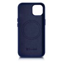 ICarer Etui na telefon iCarer Case Leather z naturalnej skóry do iPhone 14 Plus niebieski (kompatybilne z MagSafe)