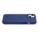 ICarer Etui na telefon iCarer Case Leather z naturalnej skóry do iPhone 14 Plus niebieski (kompatybilne z MagSafe)