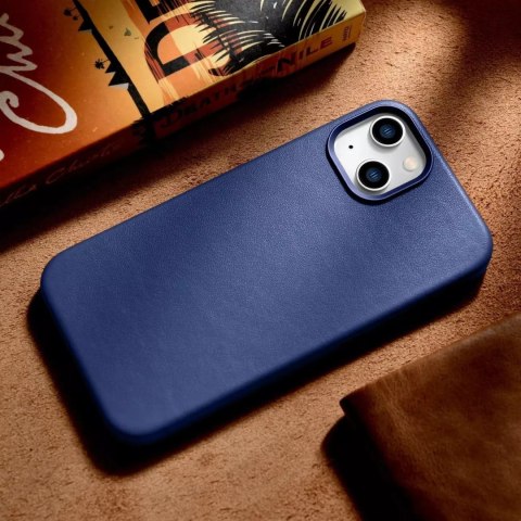 ICarer Etui na telefon iCarer Case Leather z naturalnej skóry do iPhone 14 Plus niebieski (kompatybilne z MagSafe) ICarer Etui na telefon iCarer Case Leather z naturalnej skóry do iPhone 14 Plus niebieski (kompatybilne z MagSafe)
