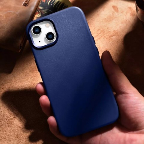 ICarer Etui na telefon iCarer Case Leather z naturalnej skóry do iPhone 14 Plus niebieski (kompatybilne z MagSafe) ICarer Etui na telefon iCarer Case Leather z naturalnej skóry do iPhone 14 Plus niebieski (kompatybilne z MagSafe)
