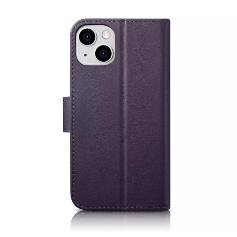ICarer Etui na telefon iCarer Wallet Case 2in1 do iPhone 14 Plus skórzany pokrowiec z klapką Anti-RFID ciemnofioletowy ICarer Etui na telefon iCarer Wallet Case 2in1 do iPhone 14 Plus skórzany pokrowiec z klapką Anti-RFID ciemnofioletowy