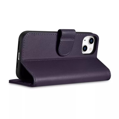 ICarer Etui na telefon iCarer Wallet Case 2in1 do iPhone 14 Plus skórzany pokrowiec z klapką Anti-RFID ciemnofioletowy ICarer Etui na telefon iCarer Wallet Case 2in1 do iPhone 14 Plus skórzany pokrowiec z klapką Anti-RFID ciemnofioletowy