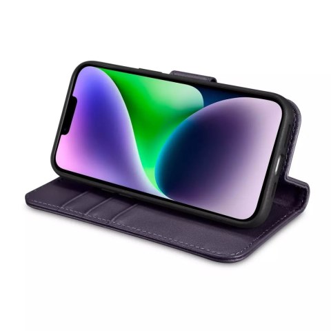 ICarer Etui na telefon iCarer Wallet Case 2in1 do iPhone 14 Plus skórzany pokrowiec z klapką Anti-RFID ciemnofioletowy ICarer Etui na telefon iCarer Wallet Case 2in1 do iPhone 14 Plus skórzany pokrowiec z klapką Anti-RFID ciemnofioletowy