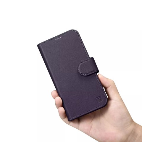 ICarer Etui na telefon iCarer Wallet Case 2in1 do iPhone 14 Plus skórzany pokrowiec z klapką Anti-RFID ciemnofioletowy ICarer Etui na telefon iCarer Wallet Case 2in1 do iPhone 14 Plus skórzany pokrowiec z klapką Anti-RFID ciemnofioletowy