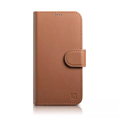 ICarer Etui na telefon iCarer Wallet Case 2in1 do iPhone 14 Pro Max skórzany pokrowiec z klapką Anti-RFID brązowy ICarer Etui na telefon iCarer Wallet Case 2in1 do iPhone 14 Pro Max skórzany pokrowiec z klapką Anti-RFID brązowy