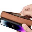 ICarer Etui na telefon iCarer Wallet Case 2in1 do iPhone 14 Pro Max skórzany pokrowiec z klapką Anti-RFID brązowy