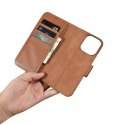 ICarer Etui na telefon iCarer Wallet Case 2in1 do iPhone 14 Pro Max skórzany pokrowiec z klapką Anti-RFID brązowy