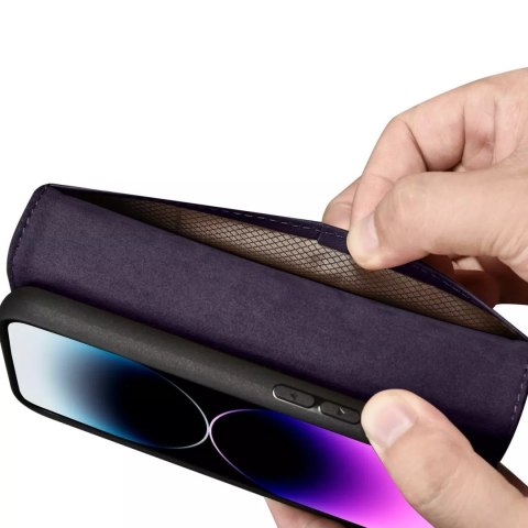 ICarer Etui na telefon iCarer Wallet Case 2in1 do iPhone 14 Pro Max skórzany pokrowiec z klapką Anti-RFID ciemnofioletowy ICarer Etui na telefon iCarer Wallet Case 2in1 do iPhone 14 Pro Max skórzany pokrowiec z klapką Anti-RFID ciemnofioletowy