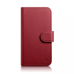 ICarer Etui na telefon iCarer Wallet Case 2in1 do iPhone 14 Pro Max skórzany pokrowiec z klapką Anti-RFID czerwony