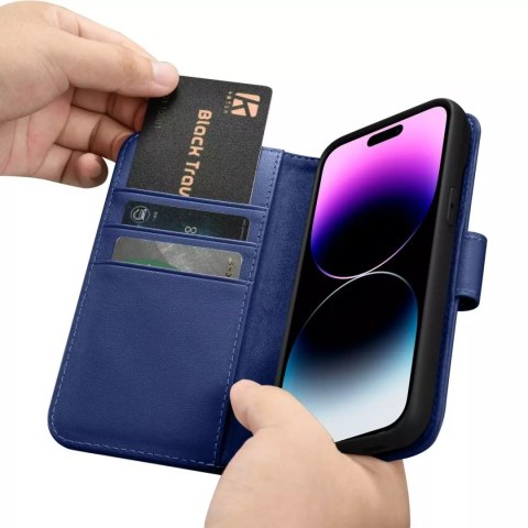 ICarer Etui na telefon iCarerWallet Case 2in1 do iPhone 14 Pro Max skórzany pokrowiec z klapką Anti-RFID ICarer Etui na telefon iCarerWallet Case 2in1 do iPhone 14 Pro Max skórzany pokrowiec z klapką Anti-RFID