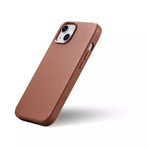 ICarer ICarer Case Leather pokrowiec etui z naturalnej skóry do iPhone 14 Plus brązowy (kompatybilne z MagSafe) ICarer ICarer Case Leather pokrowiec etui z naturalnej skóry do iPhone 14 Plus brązowy (kompatybilne z MagSafe)
