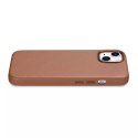 ICarer ICarer Case Leather pokrowiec etui z naturalnej skóry do iPhone 14 Plus brązowy (kompatybilne z MagSafe)