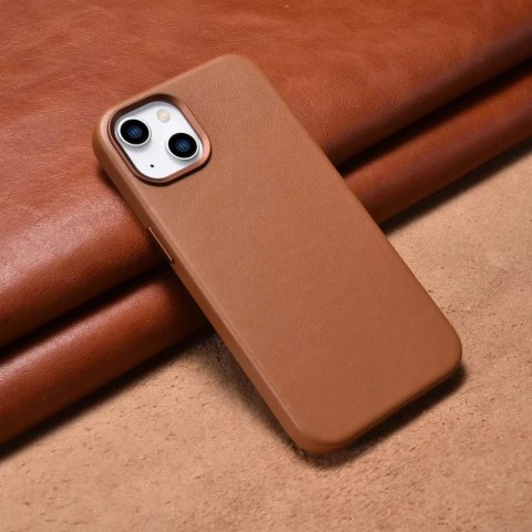 ICarer ICarer Case Leather pokrowiec etui z naturalnej skóry do iPhone 14 Plus brązowy (kompatybilne z MagSafe) ICarer ICarer Case Leather pokrowiec etui z naturalnej skóry do iPhone 14 Plus brązowy (kompatybilne z MagSafe)
