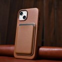 ICarer ICarer Case Leather pokrowiec etui z naturalnej skóry do iPhone 14 Plus brązowy (kompatybilne z MagSafe)