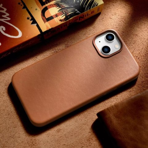 ICarer ICarer Case Leather pokrowiec etui z naturalnej skóry do iPhone 14 Plus brązowy (kompatybilne z MagSafe) ICarer ICarer Case Leather pokrowiec etui z naturalnej skóry do iPhone 14 Plus brązowy (kompatybilne z MagSafe)