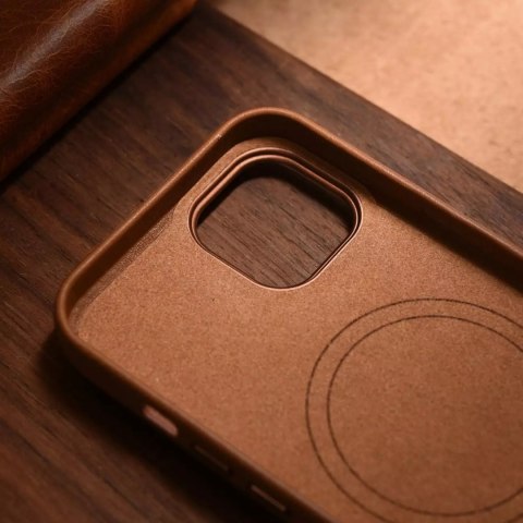 ICarer ICarer Case Leather pokrowiec etui z naturalnej skóry do iPhone 14 Plus brązowy (kompatybilne z MagSafe) ICarer ICarer Case Leather pokrowiec etui z naturalnej skóry do iPhone 14 Plus brązowy (kompatybilne z MagSafe)