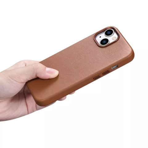 ICarer ICarer Case Leather pokrowiec etui z naturalnej skóry do iPhone 14 Plus brązowy (kompatybilne z MagSafe) ICarer ICarer Case Leather pokrowiec etui z naturalnej skóry do iPhone 14 Plus brązowy (kompatybilne z MagSafe)