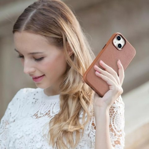 ICarer ICarer Case Leather pokrowiec etui z naturalnej skóry do iPhone 14 Plus brązowy (kompatybilne z MagSafe) ICarer ICarer Case Leather pokrowiec etui z naturalnej skóry do iPhone 14 Plus brązowy (kompatybilne z MagSafe)