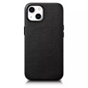 ICarer ICarer Case Leather pokrowiec etui z naturalnej skóry do iPhone 14 Plus czarny (kompatybilne z MagSafe)