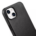 ICarer ICarer Case Leather pokrowiec etui z naturalnej skóry do iPhone 14 Plus czarny (kompatybilne z MagSafe)