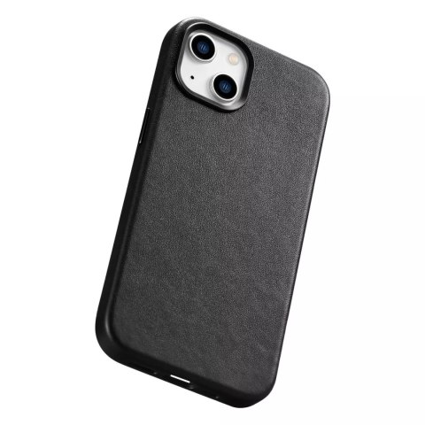ICarer ICarer Case Leather pokrowiec etui z naturalnej skóry do iPhone 14 Plus czarny (kompatybilne z MagSafe) ICarer ICarer Case Leather pokrowiec etui z naturalnej skóry do iPhone 14 Plus czarny (kompatybilne z MagSafe)