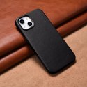 ICarer ICarer Case Leather pokrowiec etui z naturalnej skóry do iPhone 14 Plus czarny (kompatybilne z MagSafe)