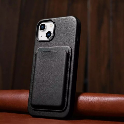 ICarer ICarer Case Leather pokrowiec etui z naturalnej skóry do iPhone 14 Plus czarny (kompatybilne z MagSafe) ICarer ICarer Case Leather pokrowiec etui z naturalnej skóry do iPhone 14 Plus czarny (kompatybilne z MagSafe)
