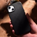 ICarer ICarer Case Leather pokrowiec etui z naturalnej skóry do iPhone 14 Plus czarny (kompatybilne z MagSafe)