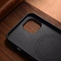 ICarer ICarer Case Leather pokrowiec etui z naturalnej skóry do iPhone 14 Plus czarny (kompatybilne z MagSafe)