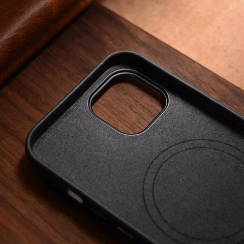 ICarer ICarer Case Leather pokrowiec etui z naturalnej skóry do iPhone 14 Plus czarny (kompatybilne z MagSafe) ICarer ICarer Case Leather pokrowiec etui z naturalnej skóry do iPhone 14 Plus czarny (kompatybilne z MagSafe)