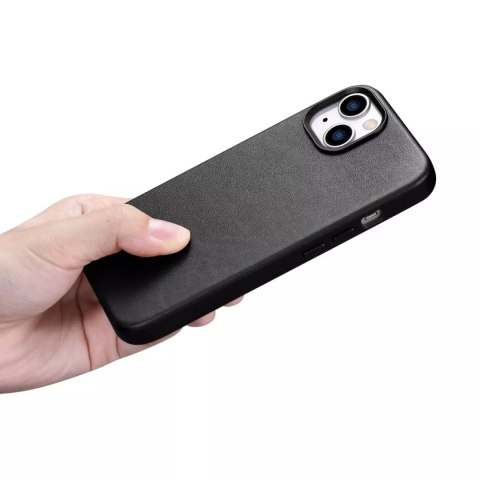 ICarer ICarer Case Leather pokrowiec etui z naturalnej skóry do iPhone 14 Plus czarny (kompatybilne z MagSafe) ICarer ICarer Case Leather pokrowiec etui z naturalnej skóry do iPhone 14 Plus czarny (kompatybilne z MagSafe)