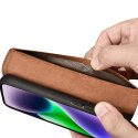 ICarer ICarer Wallet Case 2in1 etui iPhone 14 Plus skórzany pokrowiec z klapką Anti-RFID brązowy (WMI14220727-BN)