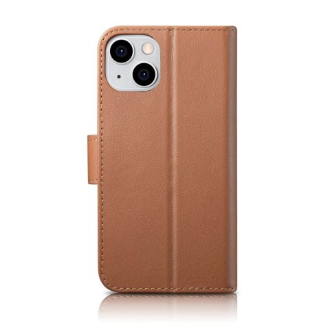 ICarer ICarer Wallet Case 2in1 etui iPhone 14 Plus skórzany pokrowiec z klapką Anti-RFID brązowy (WMI14220727-BN) ICarer ICarer Wallet Case 2in1 etui iPhone 14 Plus skórzany pokrowiec z klapką Anti-RFID brązowy (WMI14220727-BN)