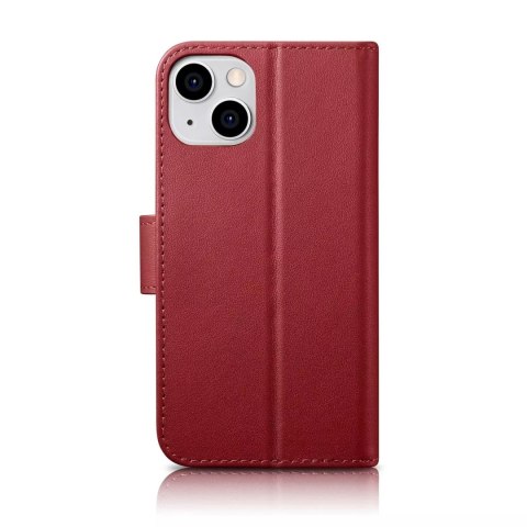 ICarer ICarer Wallet Case 2in1 etui iPhone 14 Plus skórzany pokrowiec z klapką Anti-RFID czerwony (WMI14220727-RD) ICarer ICarer Wallet Case 2in1 etui iPhone 14 Plus skórzany pokrowiec z klapką Anti-RFID czerwony (WMI14220727-RD)