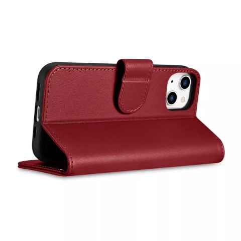 ICarer ICarer Wallet Case 2in1 etui iPhone 14 Plus skórzany pokrowiec z klapką Anti-RFID czerwony (WMI14220727-RD) ICarer ICarer Wallet Case 2in1 etui iPhone 14 Plus skórzany pokrowiec z klapką Anti-RFID czerwony (WMI14220727-RD)