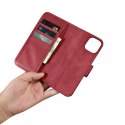 ICarer ICarer Wallet Case 2in1 etui iPhone 14 Plus skórzany pokrowiec z klapką Anti-RFID czerwony (WMI14220727-RD)