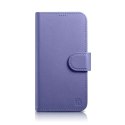 ICarer ICarer Wallet Case 2in1 etui iPhone 14 Plus skórzany pokrowiec z klapką Anti-RFID jasnofioletowy (WMI14220727-LP)