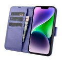 ICarer ICarer Wallet Case 2in1 etui iPhone 14 Plus skórzany pokrowiec z klapką Anti-RFID jasnofioletowy (WMI14220727-LP)