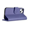 ICarer ICarer Wallet Case 2in1 etui iPhone 14 Plus skórzany pokrowiec z klapką Anti-RFID jasnofioletowy (WMI14220727-LP)