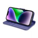 ICarer ICarer Wallet Case 2in1 etui iPhone 14 Plus skórzany pokrowiec z klapką Anti-RFID jasnofioletowy (WMI14220727-LP)